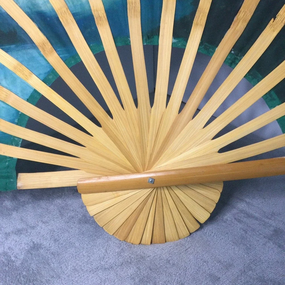 Vintage Oriental Hand‎ Painted Fan Decorative Wall Hanging Art